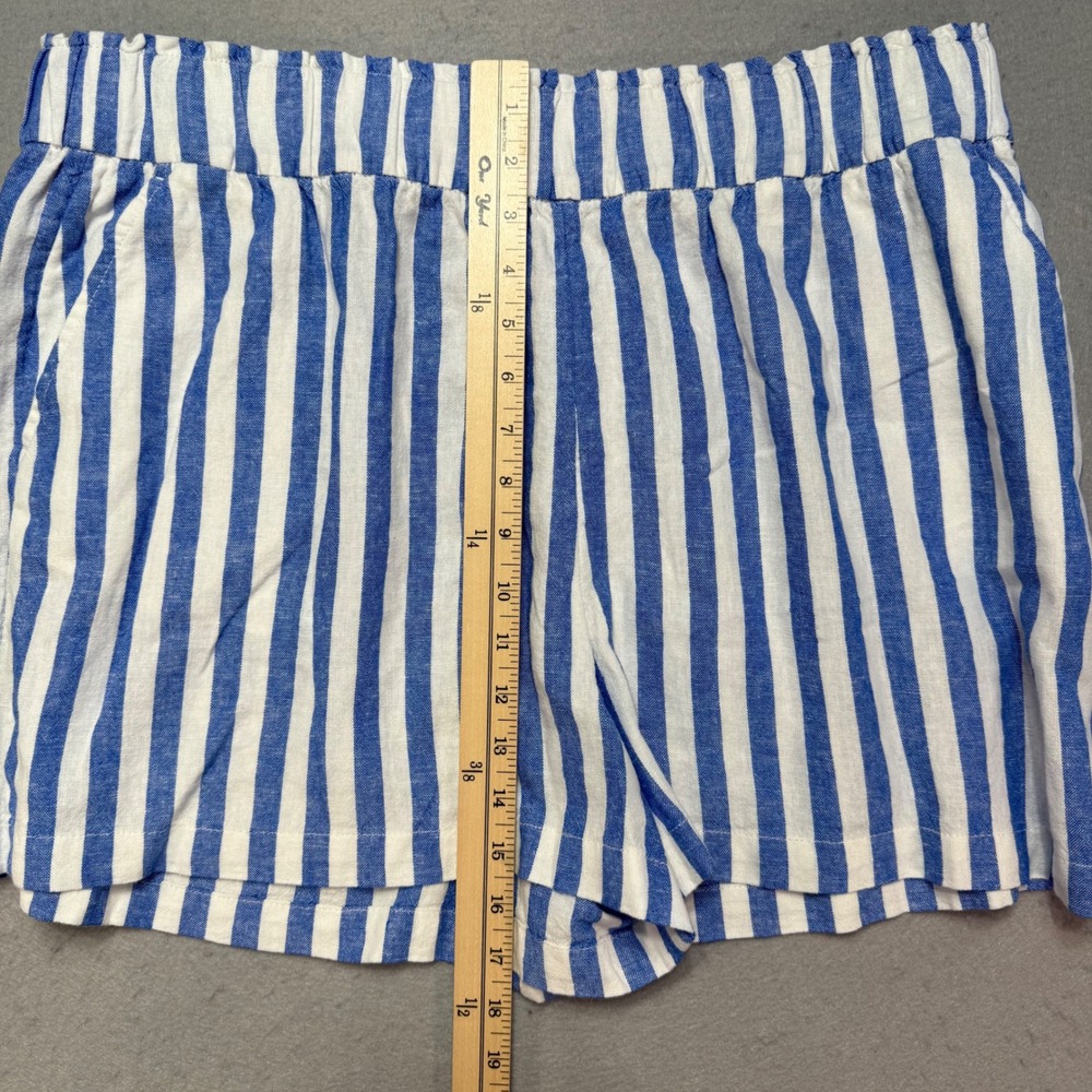 Sonoma Goods‎ For Life Women's XL Striped Linen Blend Shorts Blue White NWOT - Picture 6 of 10